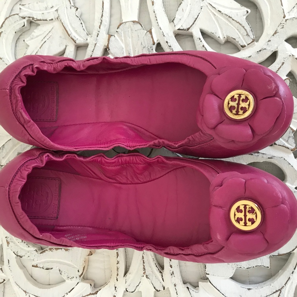 Tory Burch Shelby Flower Ballet Flats PINK